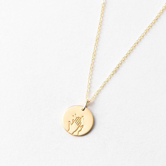“High Five!” Hand Clap Dainty Cute Simple Necklace - Picture 2 of 16